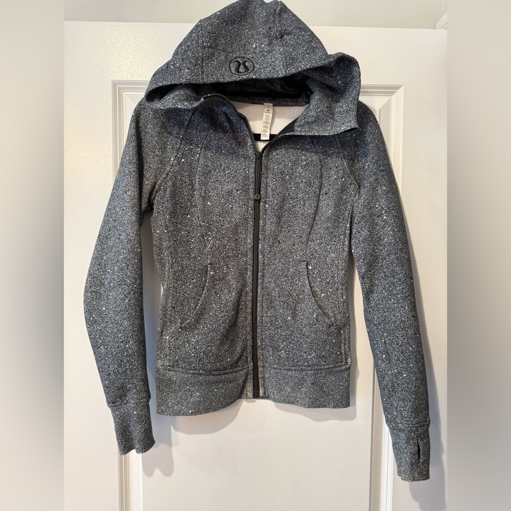 lululemon athletica Charcoal Sparkle Hooded Zip Jacket